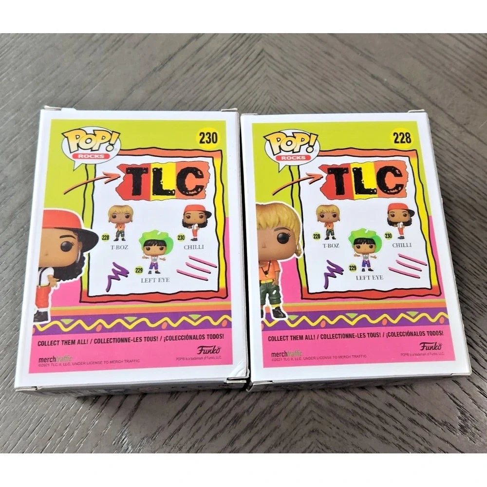 Funko Pop! Rocks TLC T-Boz #228 & Chilli #230 Vinyl Figure Set Music Collectible